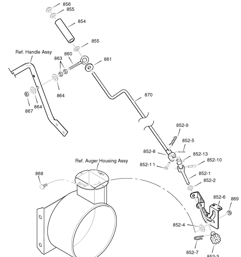 Chute Rod Diagram and Parts List for 626750X16B 2004 Briggs and Stratton Snow Blower